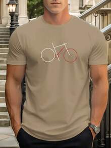 Men's Summer Casual Short-Sleeve T-Shirt With Bicycle Design - 黑色 - 查看 11