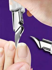 1 Stück gewinkeltes Nagelknipser-Set - spritzfreies Design, geeignet für dicke Nägel und Zehennägel - speziell für die Fußpflege entwickelt - Verschiedenfarbig - Übersicht 2