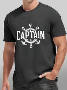 Men's Casual Short-Sleeved Sports Shirt With Geometric Pattern Print - Breathable Polyester Fiber, Machine Washable - Perfect For Summer Outings And Beach Activities. - Dark Grey - View 1