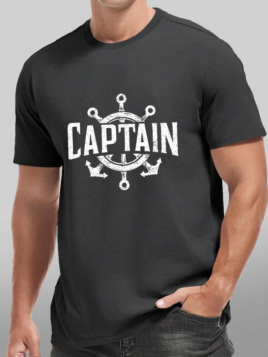 Men's Casual Short-Sleeved Sports Shirt With Geometric Pattern Print - Breathable Polyester Fiber, Machine Washable - Perfect For Summer Outings And Beach Activities. - Dark Grey - View 1