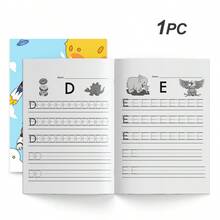 大寫和小寫字母描紅與著色活動書 - 字母練習、視覺提示拼字、著色學習頁面、培養手寫能力、詞彙量和早期閱讀自信 - 字母練習冊 - 查看 16