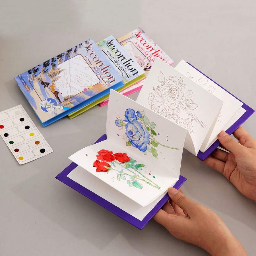 1pc Magic Water Picture Books, Reusable Magic Drawing Books And Pens,Activity Books, Random Color Pens - Color - View 1