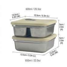304 Stainless Steel Food Container, Stackable Refrigerator Sealed Fresh-Keeping Box, Fruit And Vegetable Meat Storage Box With Lid, Large Capacity Food Preservation Box, Suitable For Kitchen Food Storage And Organization - Multicolor - View 11