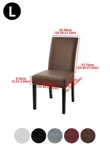 1 pieza Funda de silla de PU impermeable negra, ¡fácil de limpiar! Tela resistente al agua, a prueba de polvo, alta elasticidad, cobertura completa antideslizante sin desplazamiento, universal para sillas de comedor y sillas de oficina - Multicolor - Ver 12