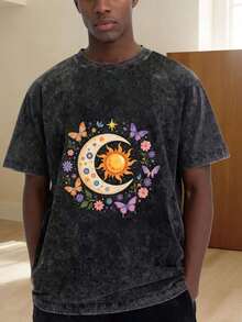 Multicolor. Short-Sleeved T-Shirt Made Of Pure Cotton, Casual, Comfortable, And Breathable. Crew Neck, A Versatile Garment For Everyday Wear. Suitable As A Valentine's Day Gift. FL6J - 黑色 - 查看 1