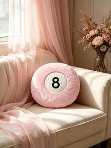 Cojín de peluche rosa con diseño de bola de billar, cojín decorativo redondo de pelo largo suave con número 8, cojín de sofá de peluche amigable con la piel, adecuado para sofá, dormitorio y decoración del hogar, regalo creativo con tema de billar, regalo para entusiastas del billar, idea de decoración del hogar & regalo - Multicolor - Ver 5