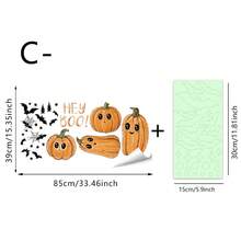 1Set Glow In The Dark Halloween Static Window Stickers, Multi-Style Ghost Pumpkin Skeleton Bat Spider Web HEY BOO Pattern Fluorescent Glass Clings, No Adhesive Reusable Decor For Store Cafe Glass Door Window Halloween Party Home Decor. - Multicolor - View 17