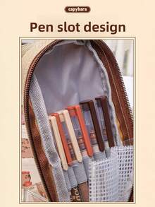 1 buah Kotak Pensil Kapasitas Besar Motif Capybara/Panda/Unicorn, Tempat Pensil Pelajar, Tas Penyimpanan Alat Tulis Ekonomis & Tahan Kotor, Cocok untuk Sekolah - MultiWarna - View 8
