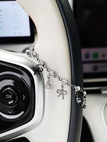 Bowknot Car Steering Wheel Decor Chain, Personalized Car Interior Accessory Pendant - A - View 19