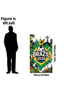 1pc/2026 Brazil Football Theme Oversized Ultra-Fine Microfiber Quick-Dry Sand-Resistant Lightweight Travel Towel, Suitable For Beach, Pool, Vacation And Sports Fans - Multicolor - View 14