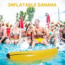 Giant Inflatable Banana, Fun PVC Plastic Toss Game Bachelorette Party Giant Inflatable Decoration Balloon Floating, Durable And Easy To Use Fruit Photo Prop, Suitable For Summer Vacation Water Camping Trip, Swimming Pool Party, Family Garden Entertainment (25/47/70 Inches) - Multiple Styles - View 5