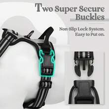 1 Set Harness dan Tali Anjing, Harness Anti-Tarik Reflektif, Dengan Gesper Lepas Cepat, Pegangan Tebal yang Nyaman, Tahan Lama, Cocok untuk Berjalan dan Melatih Anjing - Light Grey - View 3