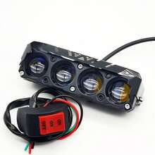 Luz de trabajo automotriz, faro delantero LED de doble color mini lente para motocicleta, luz de conducción, luz antiniebla, faro delantero de motocicleta, reflector para SUV UTV, luces de automóvil, repuestos automotrices, accesorios automotrices - Negro - Ver 13