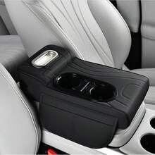 1pc Car Armrest Box Pad, Leather Center Console Cover, Universal Car Armrest Cover, Equipped With 2 Cup Holders, Multi-Functional Car Tissue Box, Side Storage Pocket Design, Car Interior Accessory, Armrest Box Heightening Pad, Suitable For Most Cars - Multicolor - View 15