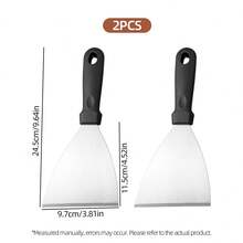 1/2Pcs Stainless Steel Griddle Spatula With Heat Resistant Non-Slip Handle, Wide Angled Blade BBQ Turner For Steak, Burger & Flat Top Grilling - - - View 10