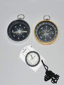 FUOYLOO 1pc Portable Mini Hiking Compass Set, Made Of High Transparency Material, Multi-Functional Survival Keychain Compass, Suitable For Outdoor Camping, Hiking And Navigation Scenarios - Black - View 19