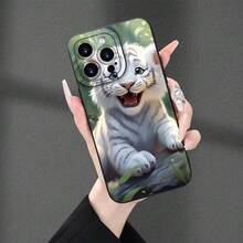 Phone Case - Eye. White Tiger Design Phone Case, Suitable For Transition  HONOR 17/16/15/14/13/12/11/XS/XR/X/7/8 Plus/Pro/Max/Mini - Creative And Modern Design, Personalized, Full Coverage And Drop Protection, Suitable For Men And Women. - 黑色 - 查看 2