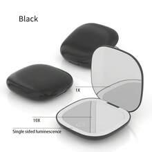 espejo de maquillaje LED, portátil, plegable, de bolsillo, con luz, aumento de 5x/10x, espejo pequeño recargable. - Verde - Ver 6