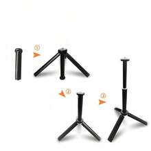 10-Inch Live Stream Fill Light With Adjustable Tripod, Makeup Light, Desktop Fill Light, Indoor Photography Face Fill Light, Phone Photography Fill Light With Stand, Large Size 3-Color Multi-Level Adjustable 10-Inch Fill Light + 3-Speed Tripod, Portable And Retractable, Suitable For Various Party Shooting And Recording - Black - View 8