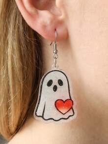 2PCS Halloween Funny Cartoon Ghost Acrylic Quirky Design Women Earrings - Multicolor - View 12