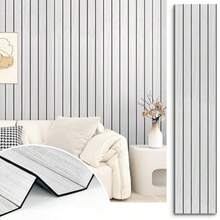 1/8/16pcs Self-Adhesive Sound-Insulating Wood Lattice Wall Stickers, Waterproof PVC Decorative Film, Textured Acoustic Wall Stickers, Multi-Purpose For Living Room Bedroom Walls, Kitchen Cabinets Drawer Liners, Desk Tabletop, Shelves, Floor Renovation - Grille Wood Grain 2 - View 4