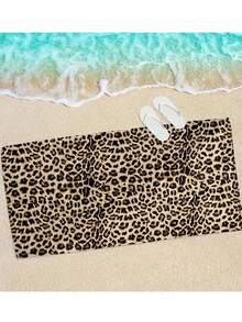 1pc Pink Pineapple Bath Towel Leopard Print Style Bath Towel Soft Absorbent Microfiber Beach Towel Two Bathroom Towels Create Personalized Bathroom Space Suitable For Travel, Vacation, Outdoor Sports, Swimming, Camping, Essential Summer Beach Supplies. - Multicolor - View 9