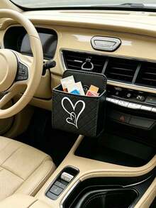 White Double Heart Car Air Vent Storage Box, Car Phone Holder Hanging Box, Creative Car Interior Decor Storage Box - White Double Hearts - View 2