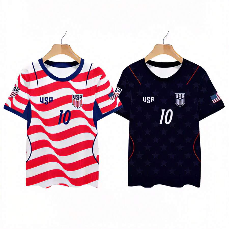 USA 2026 World Cup Home & Away Soccer Jersey, USMNT Star Player Pulisic Reyna Robinson Replica Football Shirt For Men Fans - 客場-11 - 查看 1