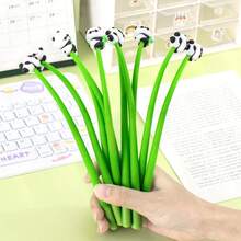 8PCS Cute Panda Silicone Ballpoint Pens, Neutral Pens, Creative Student Learning Stationery, Shaking Signature Water Pens, Fine Tip Lightweight Smooth Writing - A - View 8