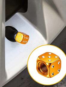 4/8/12pcs/Set Aluminum Dice Style Valve Stem Caps, Car Tire Air Valve Dust Caps, Wheel Stem Tire Caps, For Car Truck Motorcycle Bicycle - Multicolor - View 1
