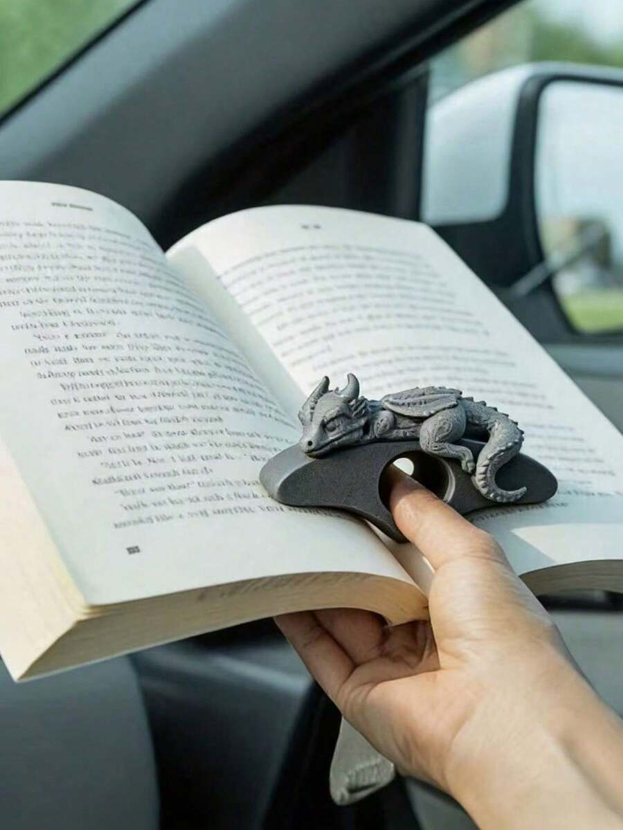 3D Printed Sleeping Dragon Book Clip, One-Handed Reading Ring Page Holder & Bookmark, Book Page Clip, Dragon Shaped Bookmark, Ergonomic Bookmark, Suitable For Page-Less Reading --- Ideal Gift For Book Lovers, Readers, Students And Professionals - Sleeping Little Dragon - View 1