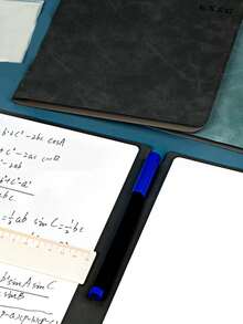 Faux Leather Reusable Erasable Notebook Set With Dry Erase Pen & Wipe, Portable Rewritable Whiteboard Journal For Drawing Study Draft Stationery - Multicolor - View 7