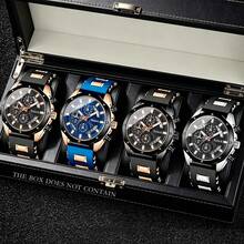 2pcs/Set New Men's Business Casual Round Quartz Watch, Multi-Function Couple Watch Set, Gift For Valentine's Day, New Year, Birthday, Christmas, For Friends And Family - Multicolor - View 11