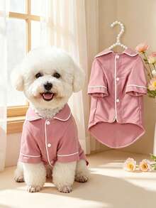 Lightweight Breathable Comfortable Pet Pajamas, Suitable For Wearing Year-Round For Small Dogs Like Teddy Bears (This Product Runs Small, Recommend Purchasing 1-2 Sizes Up, Other Dog Breeds Please Choose Carefully). - Coral Pink - View 3