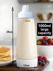1PC Pancake Batter Dispenser With Whisk Ball & Stand Base - Easy To Operate, Time-Saving, Large Capacity, Easy To Clean, Detachable Base, No-Mess Batter Mixer Dispenser, Versatile For Pancakes, Crepes, Waffles, Muffins, Qatayef, Cupcakes & More - 彩色 - 查看 10