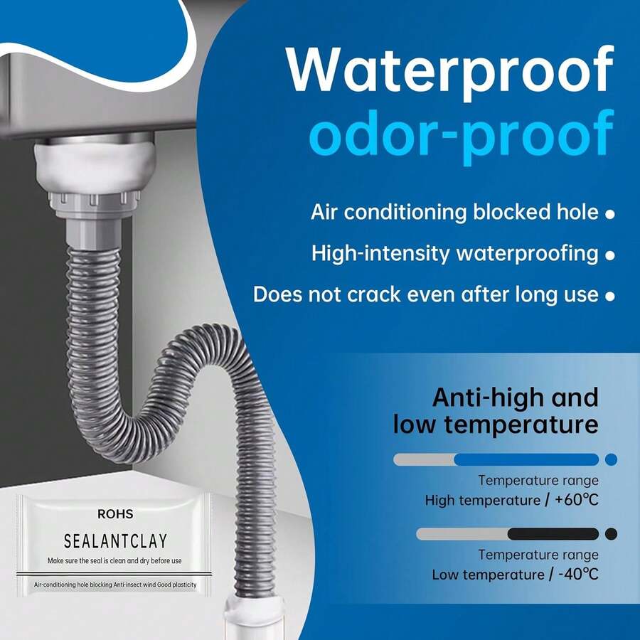 10Pack Waterproof Sealant Mastic, Sealing Mastic Quick Mending Mud For Air Conditioning Repair, Wall Hole Filler Putty For Wall Holes Repair Sealant Clay