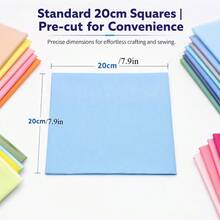 Bộ 50 miếng vải twill vuông cắt sẵn 20 X 20cm/7.9 X 7.9in, nhiều màu trơn, vải thủ công cho chăn ghép, may vá, làm scrapbook, dành cho người yêu thủ công (màu ngẫu nhiên) - Khác nhau - Xem 5