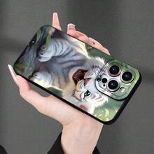 Phone Case - Eye. White Tiger Design Phone Case, Suitable For Transition  HONOR 17/16/15/14/13/12/11/XS/XR/X/7/8 Plus/Pro/Max/Mini - Creative And Modern Design, Personalized, Full Coverage And Drop Protection, Suitable For Men And Women. - 黑色 - 查看 3