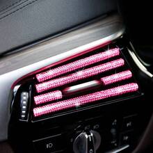 1 pieza Tira decorativa de 20 cm/Tira decorativa de rejilla de aire de coche con diamantes de imitación/Tira de clip en forma de U con diamantes de imitación para la rejilla de aire acondicionado del interior del coche - Tira decorativa incrustada de diamantes - Ver 2