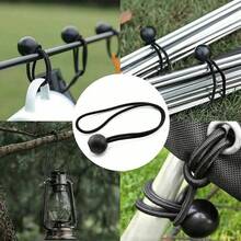 25pcs Heavy Duty Bungee Cords, Tent/Canopy/RV Wind Resistant Fastener, Adjustable Multipurpose Tie Down Straps - 25個黑色 - 查看 4