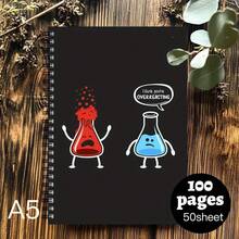 1pc Funny Chemistry Notebook - Spiral Bound Lab Journal With Angry Red Flask And Calm Blue Flask Character Design, Suitable For Science Classroom, Office And Home Decor - Gift For Chemists, Students, Teachers - "Thanks For Your Overreaction" Humorous Quote - K - View 6