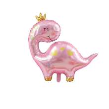 2pcs Large Crown Pink Long Neck Dinosaur Foil Balloons, Valentine's Day Birthday Wedding Dinosaur Theme Party Decoration Balloon Set - View 9