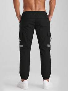 CZRLHYT Men's Loose Casual Pants, Drawstring Waist & Slant Pockets, Suitable For Various Outdoor Activities, Suitable For Autumn Wear - Black - View 4