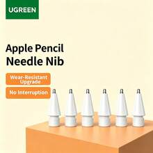 UGREEN Compatible With Apple Pencil Technical Tips, This Metal Flat Tip Is Compatible With Apple's First And Second Generation Styluses And Universal Capacitive Styluses. It Features A Non-Slip, Wear-Resistant Design With Strong Damping, And An Ultra-Fine Tip Suitable For Writing And Drawing. LP452 Is A Replacement Tip For IPad Styluses. - White - View 1