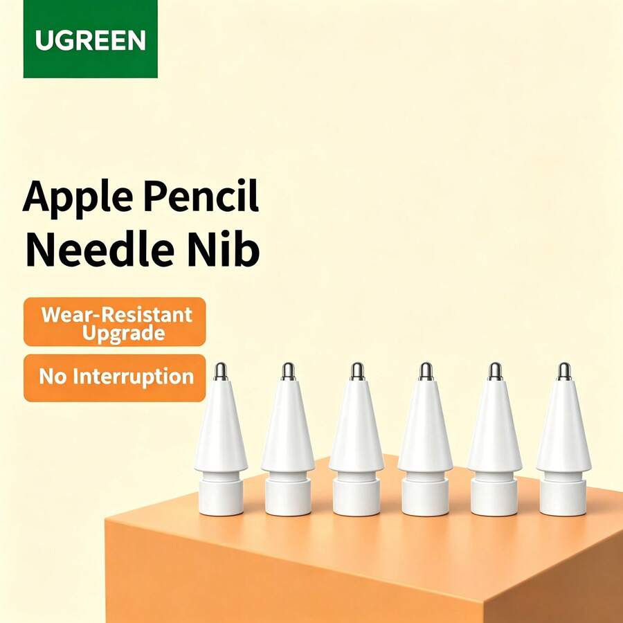 UGREEN Compatible With Apple Pencil Technical Tips, This Metal Flat Tip Is Compatible With Apple's First And Second Generation Styluses And Universal Capacitive Styluses. It Features A Non-Slip, Wear-Resistant Design With Strong Damping, And An Ultra-Fine Tip Suitable For Writing And Drawing. LP452 Is A Replacement Tip For IPad Styluses. - White - View 1