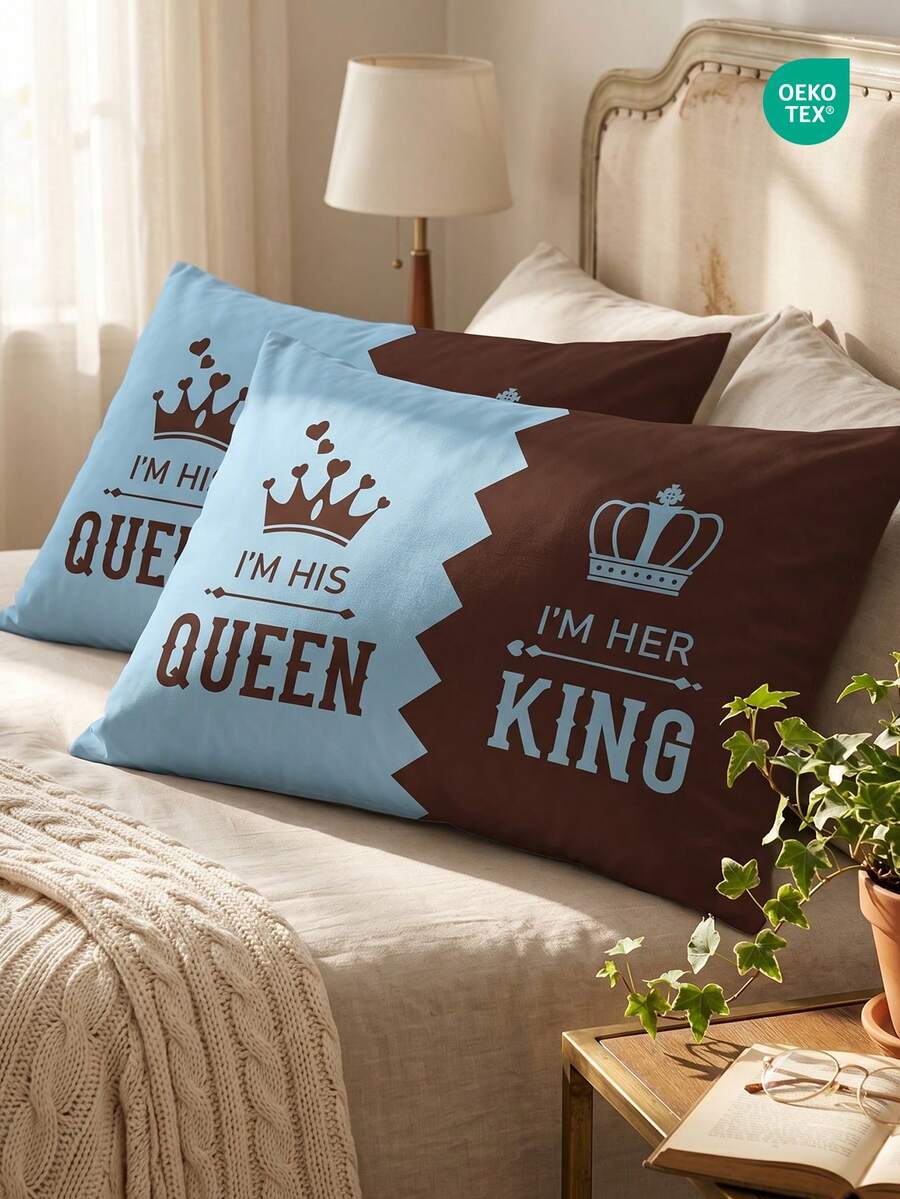1/2 piezas Fundas de almohada estampadas sin relleno, fundas de almohada de tela suave, múltiples patrones disponibles, suaves y transpirables, amigables con la piel y cómodas, textil para el hogar acogedor, adecuado para ropa de cama del hogar y artículos esenciales de ropa de cama para dormitorios escolares, fundas de cojín de sofá