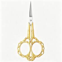 Tijeras de costura de acero inoxidable con pétalo de 4.7 pulgadas, herramienta portátil y afilada de uso múltiple, adecuada para manualidades DIY, costura y recorte de vello facial - Multicolor - Ver 14