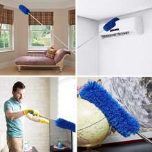 1pc Extendable & Detachable Ultra-Fine Fiber Ceiling And Fan Duster, Dust Brush, Home Ceiling Dust Cleaning Tool For Sweeping Walls, Ceilings, Kitchen, Living Room, Bedroom, Hallway - Gray - View 9