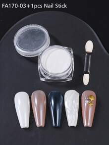1/4 Box Holographic Powder Nail Glitter Mirror Effect Gold Silver Laser Moonlight White Aurora & Metallic Pigment Rubbing On Dust DIY Y2K Charm Salon Manicure Designs Nail Art Decorations Nail Supplies - Multicolor - View 13