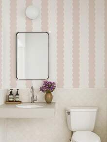 ihomeli Pink/Blue/Orange Wavy Stripe Self-Adhesive Wallpaper Modern Room Geometric Pattern Decorative Removable Easy-Tear Peel And Stick Wallpaper - Multicolor - View 8